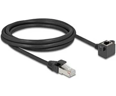 Delock Netzwerk Verlängerungskabel RJ45 Stecker zu RJ45 Buchse 90° gewinkelt Cat.6 F/UTP 2 m juodas