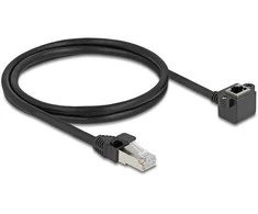Delock Netzwerk Verlängerungskabel RJ45 Stecker zu RJ45 Buchse 90° gewinkelt Cat.6 F/UTP 1 m juodas