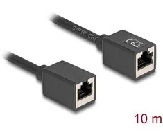 Delock Netzwerk Verlängerungskabel RJ45 Kupplung Buchse zu RJ45 Buchse Cat.6A S/FTP 10 m juodas