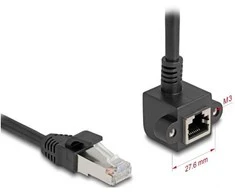 Delock Netzwerk Verlängerungskabel RJ45 Stecker zu RJ45 Buchse 90° gewinkelt Cat.6 F/UTP 2 m juodas