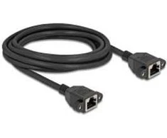 Delock Netzwerk Verlängerungskabel S/FTP RJ45 Buchse zu RJ45 Buchse Cat.6A flache Ausführung 3 m juodas