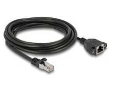 Delock Netzwerk Verlängerungskabel S/FTP RJ45 Stecker zu RJ45 Buchse Cat.6A flache Ausführung 2 m juodas