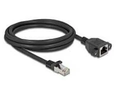 Delock Netzwerk Verlängerungskabel S/FTP RJ45 Stecker zu RJ45 Buchse Cat.6A flache Ausführung 3 m juodas