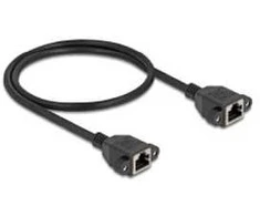 Delock Netzwerk Verlängerungskabel S/FTP RJ45 Buchse zu RJ45 Buchse Cat.6A flache Ausführung 0,5 m juodas