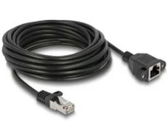 Delock Netzwerk Verlängerungskabel S/FTP RJ45 Stecker zu RJ45 Buchse Cat.6A flache Ausführung 5 m juodas