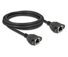 Delock Netzwerk Verlängerungskabel S/FTP RJ45 Buchse zu RJ45 Buchse Cat.6A flache Ausführung 2 m juodas