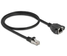 Delock Netzwerk Verlängerungskabel S/FTP RJ45 Stecker zu RJ45 Buchse Cat.6A flache Ausführung 0,5 m juodas