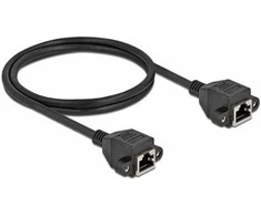 Delock Netzwerk Verlängerungskabel S/FTP RJ45 Buchse zu RJ45 Buchse Cat.6A 1 m juodas