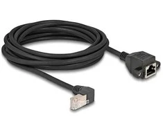 Delock Netzwerk Verlängerungskabel S/FTP Stecker RJ45 Stecker 90° gewinkelt zu RJ45 Einbaubuchse Cat.6A 5 m juodas