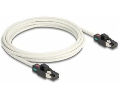 Delock Netzwerkkabel RJ45 Stecker zu Stecker Cat.6A S/FTP mit drehbarer Farbmarkierung 3 m baltas