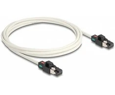 Delock Netzwerkkabel RJ45 Stecker zu Stecker Cat.6A S/FTP mit drehbarer Farbmarkierung 2 m baltas