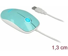 Pelė Delock 12538 - Ambidextrous - Optinė - USB Type-A - 1200 DPI - Turquoise