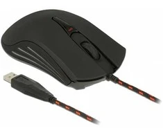 Pelė Delock 12531 - Ambidextrous - Optinė - USB Type-A - 4800 DPI - Juodas,Raudona