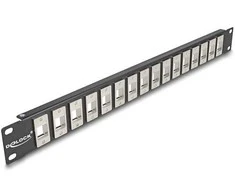 Delock 19? Keystone Patchpanel 16 Port 1 HE juodas 66758