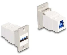Delock Panel Mount USB 5 Gbps Typ-A Buchse zu USB Typ-B Buchse konisch