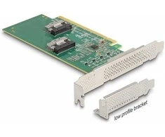 Delock PCI Express 4.0 x16 Karte zu 4 x SFF-8639 NVMe - Bifurcation - Low Profile Formfaktor