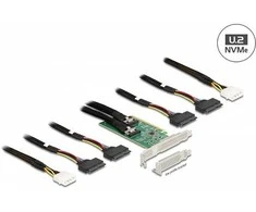 Delock PCI Express 4.0 x16 Karte zu 4 x SFF-8639 NVMe - Bifurcation - Low Profile Formfaktor