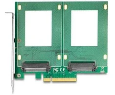 Delock PCI Express 4.0 x8 Karte zu 2 x intern U.2 NVMe SFF-8639 - Bifurcation (LxB: 144 x 122 mm)