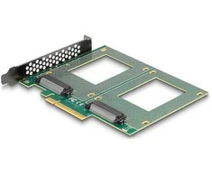 Delock PCI Express 4.0 x8 Karte zu 2 x intern U.2 NVMe SFF-8639 - Bifurcation (LxB: 144 x 122 mm)