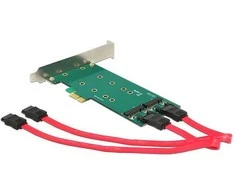 Delock PCI Express x1 Karte > 2 x intern M.2 Key B 110 mm - Low Profile Form Faktor