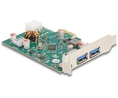 Delock PCI Express x1 Karte zu 1 x extern USB Type-C Buchse PD 30 W + 2 x extern USB Typ-A Buchse USB 5 Gbps