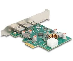 Delock PCI Express x1 Karte zu 1 x extern USB Type-C Buchse PD 30 W + 2 x extern USB Typ-A Buchse USB 5 Gbps