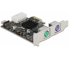 Delock PCI Express x1 Karte zu 2 x PS/2 und USB Pfostenstecker - Low Profile Formfaktor - PCI-Express