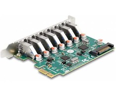 „Delock DeLOCK PCI Express x1“ kortelė, skirta 7 išoriniams USB 5 Gbps A tipo lizdams, USB valdiklis