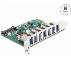 „Delock DeLOCK PCI Express x1“ kortelė, skirta 7 išoriniams USB 5 Gbps A tipo lizdams, USB valdiklis