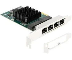 Delock PCI Express x1 Netzwerkkarte Gigabit LAN 4 x RJ45 BCM