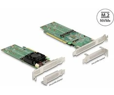 Delock PCI Express x16 Karte zu 4 x intern NVMe M.2 Key M - Low Profile Formfaktor