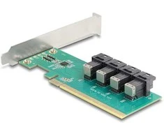 Delock PCI Express x16 Karte zu 4 x intern SFF-8643 NVMe - Bifurcation - Low Profile Formfaktor
