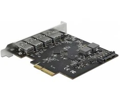 Delock PCI Express x4 kortelė su 1 x USB Type-C + 4 x USB Typ-A prievadais – itin greitas USB 10 Gbps