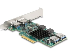 Delock PCI Express x4 Karte zu 2 x extern USB 5 Gbps Typ-A + 2 x intern USB 5 Gbps Typ-A Dual Channel - Low Profile Formfaktor