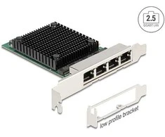 Delock PCI Express x4 Netzwerkkarte 2,5 Gigabit LAN 4 x RJ45 RTL8125