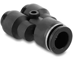 Delock Pneumatik Steckverbinder 2 x 8 mm zu 1 x 12 mm mit Befestigungsloch Y-Form