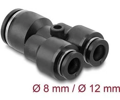 Delock Pneumatik Steckverbinder 2 x 8 mm zu 1 x 12 mm mit Befestigungsloch Y-Form