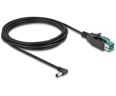Delock PoweredUSB Kabelis Stecker 12 V zu DC 5,5 x 2,1 mm Stecker gewinkelt 3 m