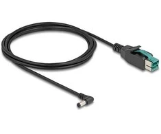 Delock PoweredUSB Kabelis Stecker 12 V zu DC 5,5 x 2,5 mm Stecker gewinkelt 2 m