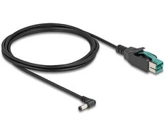 Delock PoweredUSB Kabelis Stecker 12 V zu DC 5,5 x 2,1 mm Stecker gewinkelt 2 m