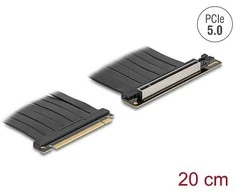 Delock Riser Karte PCI Express 5.0 x16 Stecker zu x16 Slot mit Kabelis 20 cm