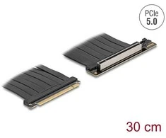 Delock Riser Karte PCI Express 5.0 x16 Stecker zu x16 Slot mit Kabelis 30 cm