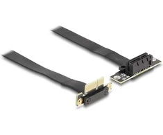 Delock Riser Karte PCI Express x1 Stecker 90 gewinkelt zu x1 Slot 90 gewinkelt mit Kabelis 30 cm