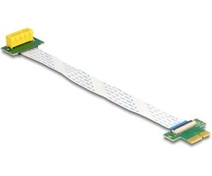 Delock Riser Karte PCI Express x1 Stecker zu x1 Slot 90° gewinkelt mit FPC Kabelis 15 cm