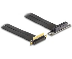 Delock Riser Karte PCI Express x4 Stecker 90 gewinkelt zu x4 Slot 90 gewinkelt mit Kabelis 30 cm