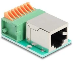 Delock RJ45 Buchse zu Terminalblock mit Drucktaster Cat.5e