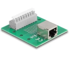 Delock RJ45 Buchse zu Terminalblock mit Drucktaster für Hutschiene