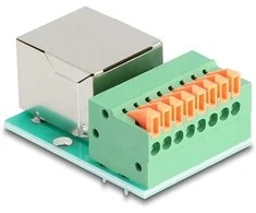 Delock RJ45 Buchse zu Terminalblock mit Drucktaster Cat.5e
