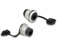 DeLock RJ45 Cat.6A Einbaubuchse mit Staubschutzkappe
