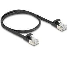 Delock RJ45 Flachband Patchkabel Stecker zu Stecker Cat.6A U/FTP 0,5 m juodas